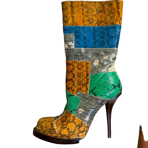 Jeffrey Campbell snake multi leather boot - Picture 1 of 3